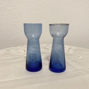Vintage blue retro shot glasses